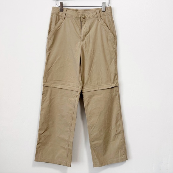 The North Face Hiking Pants Boy’s Medium 10/12 Tan Convertible Zip Off Shorts - Picture 1 of 7